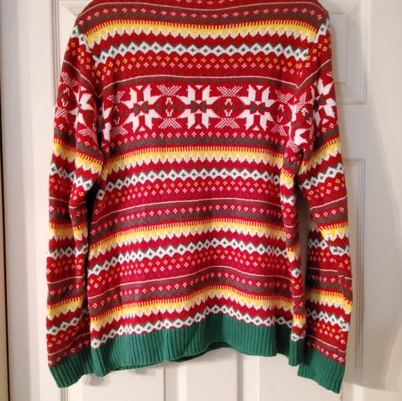 Holiday sweater EUC, Sz L, comfy cotton, roomy chest 44", L 26" - Picture 9 of 9